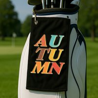 Retro Colors Autumn Letters  Golf Towel