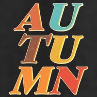 Retro Colors Autumn Letters  Golf Towel