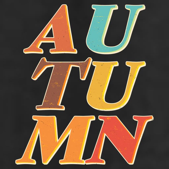 Retro Colors Autumn Letters  Golf Towel