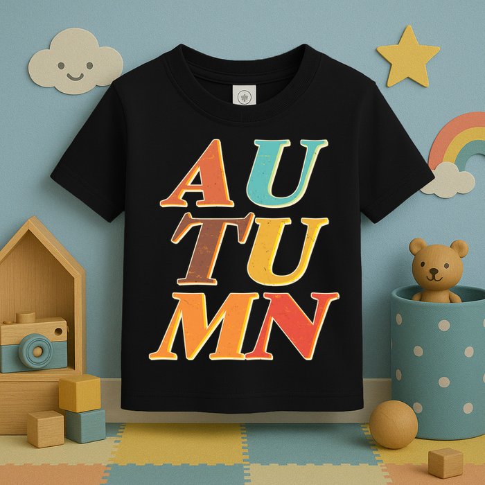 Retro Colors Autumn Letters  Toddler T-Shirt