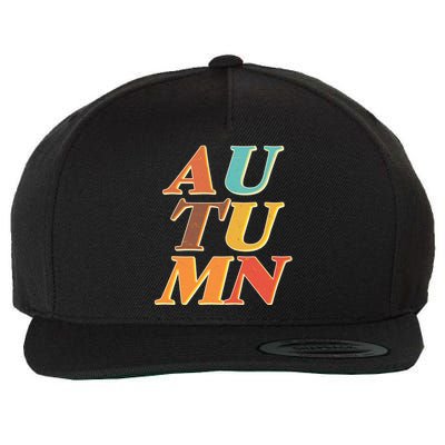 Retro Colors Autumn Letters  Wool Snapback Cap