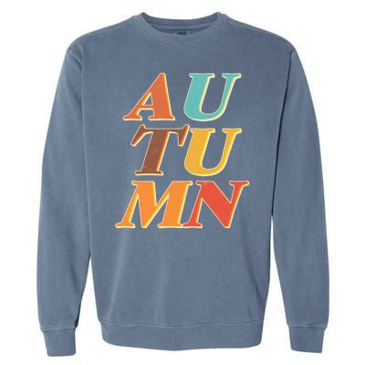 Retro Colors Autumn Letters  Garment-Dyed Sweatshirt