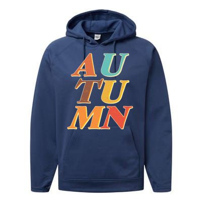 Retro Colors Autumn Letters  Performance Fleece Hoodie