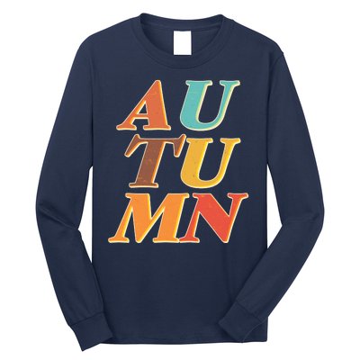 Retro Colors Autumn Letters  Long Sleeve Shirt