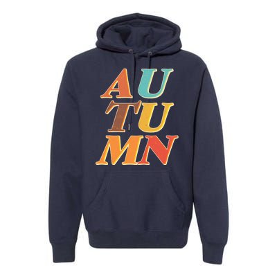 Retro Colors Autumn Letters  Premium Hoodie