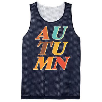 Retro Colors Autumn Letters  Mesh Reversible Basketball Jersey Tank