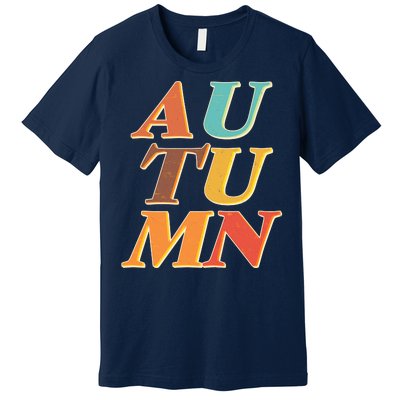 Retro Colors Autumn Letters  Premium T-Shirt