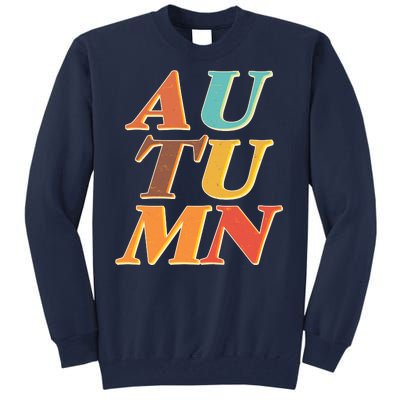 Retro Colors Autumn Letters  Tall Sweatshirt