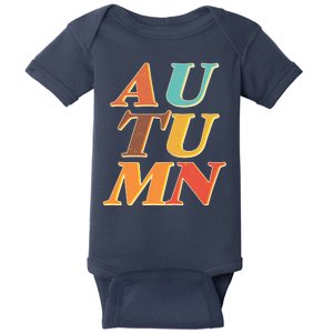 Retro Colors Autumn Letters  Baby Bodysuit