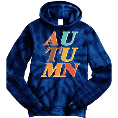 Retro Colors Autumn Letters  Tie Dye Hoodie