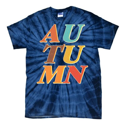 Retro Colors Autumn Letters  Tie-Dye T-Shirt