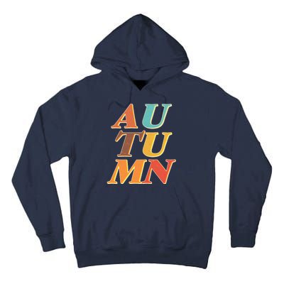 Retro Colors Autumn Letters  Tall Hoodie