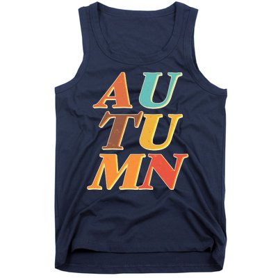 Retro Colors Autumn Letters  Tank Top