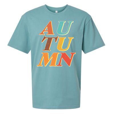 Retro Colors Autumn Letters  Sueded Cloud Jersey T-Shirt