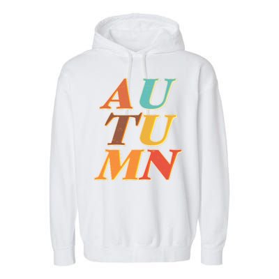 Retro Colors Autumn Letters  Garment-Dyed Fleece Hoodie