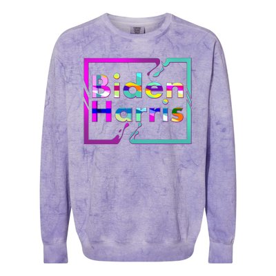 Retro Colors Biden Harris Colorblast Crewneck Sweatshirt