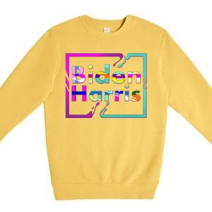 Retro Colors Biden Harris Premium Crewneck Sweatshirt