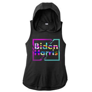 Retro Colors Biden Harris Ladies PosiCharge Tri-Blend Wicking Draft Hoodie Tank