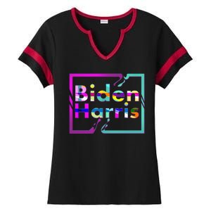 Retro Colors Biden Harris Ladies Halftime Notch Neck Tee