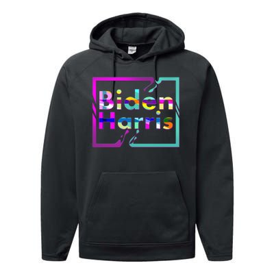 Retro Colors Biden Harris Performance Fleece Hoodie