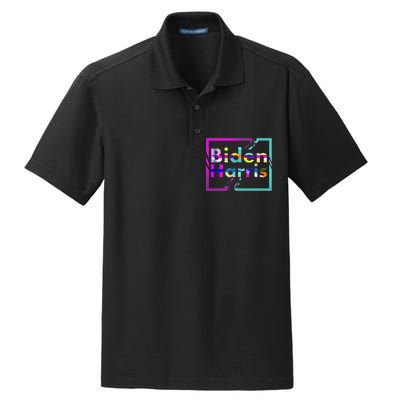 Retro Colors Biden Harris Dry Zone Grid Polo