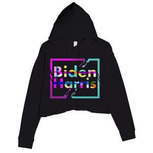 Retro Colors Biden Harris Crop Fleece Hoodie