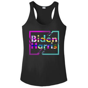 Retro Colors Biden Harris Ladies PosiCharge Competitor Racerback Tank