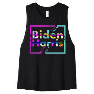 Retro Colors Biden Harris Women's Racerback Cropped Tank