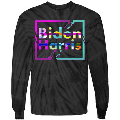 Retro Colors Biden Harris Tie-Dye Long Sleeve Shirt