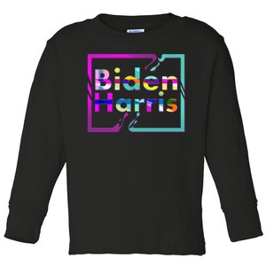 Retro Colors Biden Harris Toddler Long Sleeve Shirt