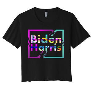 Retro Colors Biden Harris Women's Crop Top Tee