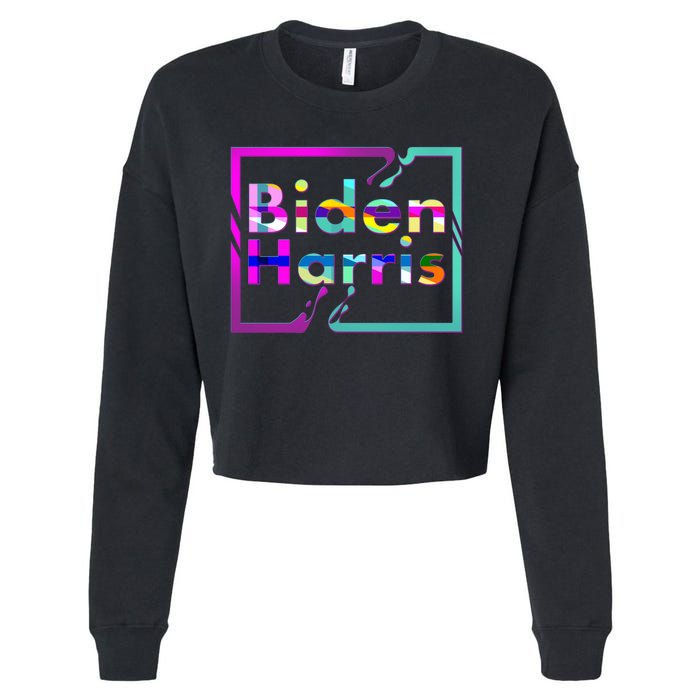 Retro Colors Biden Harris Cropped Pullover Crew