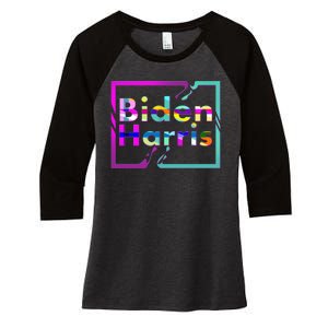 Retro Colors Biden Harris Women's Tri-Blend 3/4-Sleeve Raglan Shirt