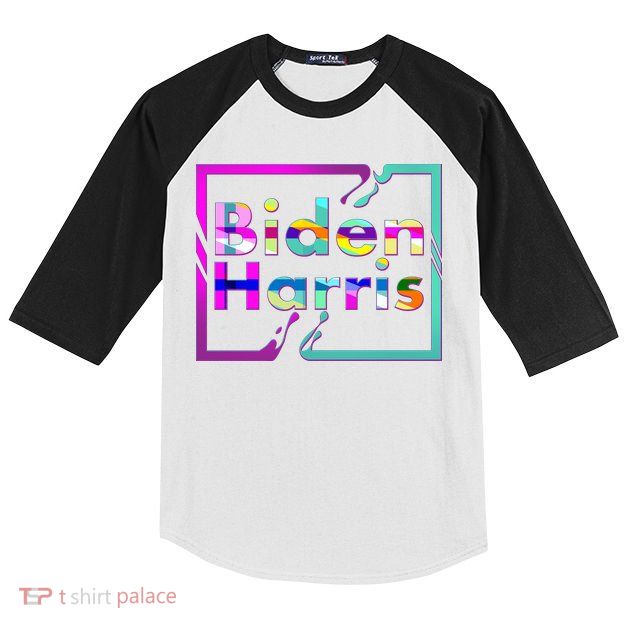 Retro Colors Biden Harris Kids Colorblock Raglan Jersey