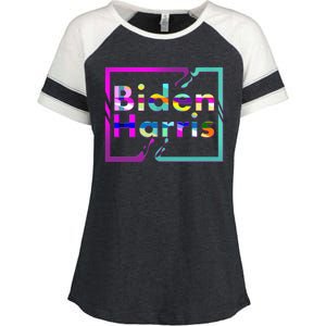 Retro Colors Biden Harris Enza Ladies Jersey Colorblock Tee