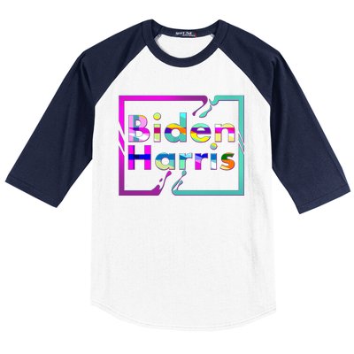 Retro Colors Biden Harris Baseball Sleeve Shirt