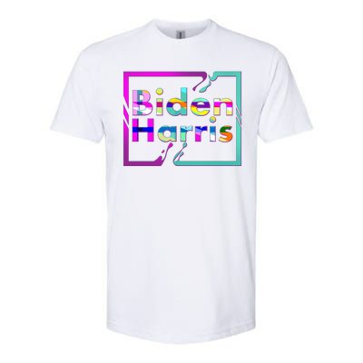 Retro Colors Biden Harris Softstyle CVC T-Shirt