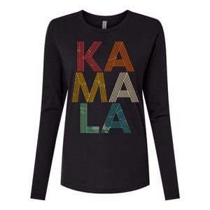 Retro Colors Kamala Womens Cotton Relaxed Long Sleeve T-Shirt