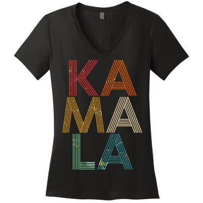 Retro Colors Kamala Women's V-Neck T-Shirt