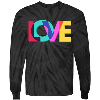 Retro Colors Love Tie-Dye Long Sleeve Shirt
