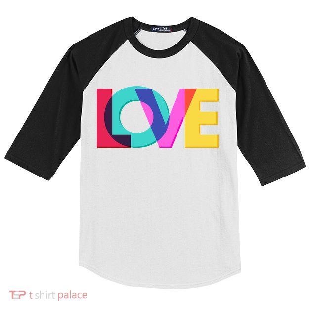 Retro Colors Love Kids Colorblock Raglan Jersey