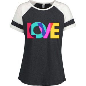 Retro Colors Love Enza Ladies Jersey Colorblock Tee