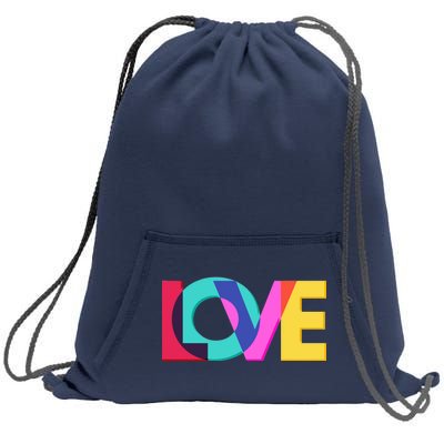 Retro Colors Love Sweatshirt Cinch Pack Bag