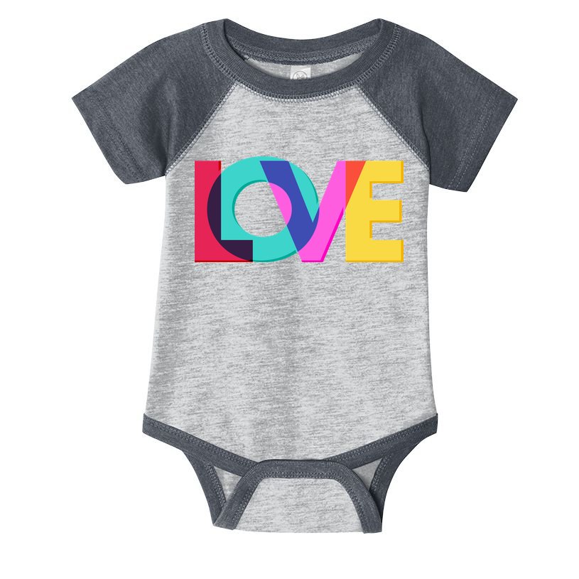 Retro Colors Love Infant Baby Jersey Bodysuit