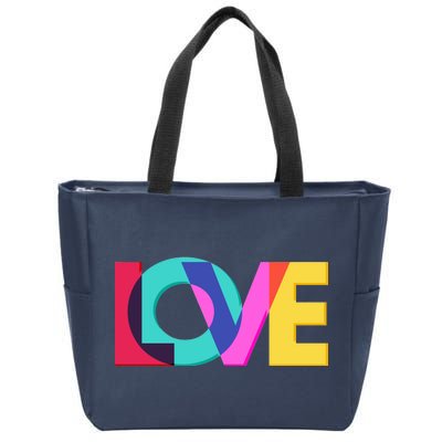 Retro Colors Love Zip Tote Bag