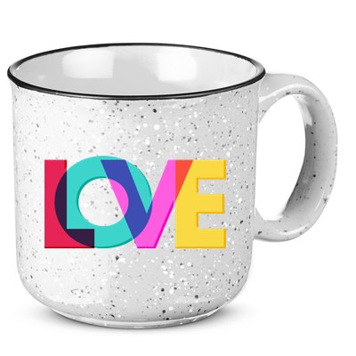 Retro Colors Love 15oz Campfire Ceramic Mug