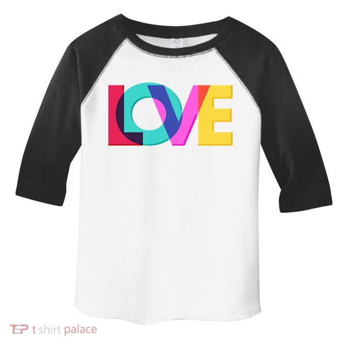 Retro Colors Love Toddler Fine Jersey T-Shirt