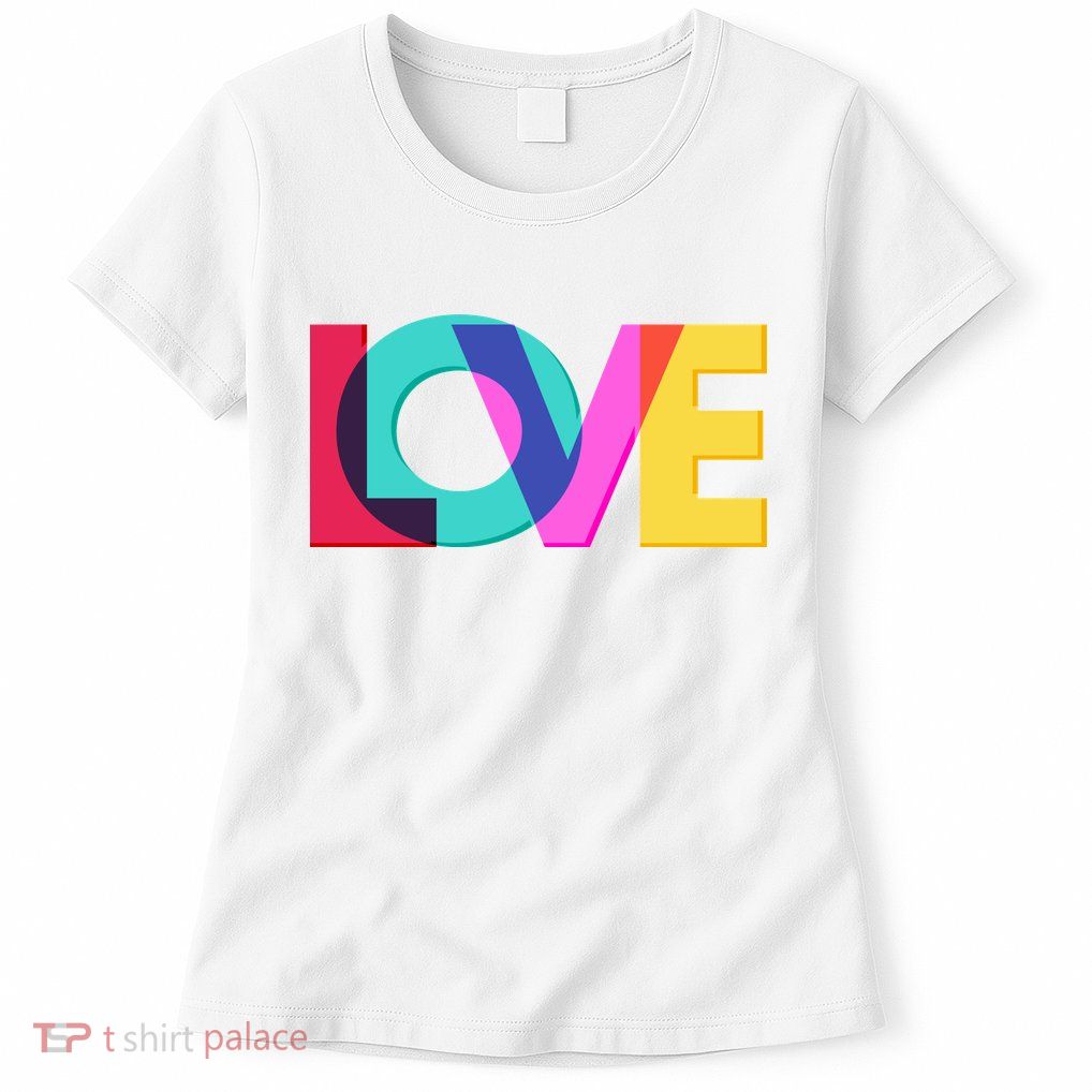 Retro Colors Love Womens T-Shirt