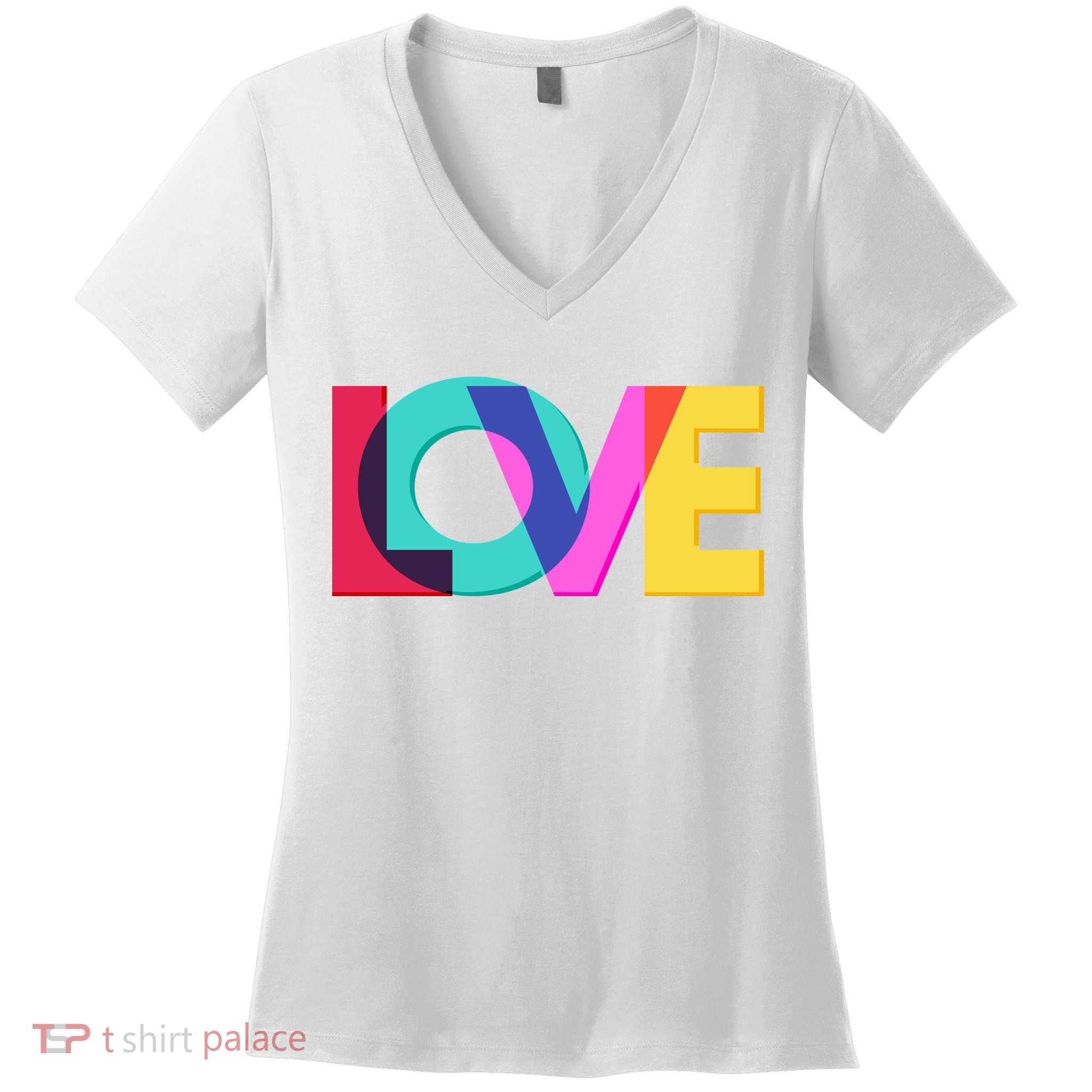 Retro Colors Love Women's V-Neck T-Shirt