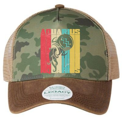 Retro Colors Zodiac Aquarius Legacy Tie Dye Trucker Hat